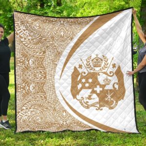 Tonga Coat Of Arms Polynesian Premium Quilt  Circle Style  03 J2  Quilt